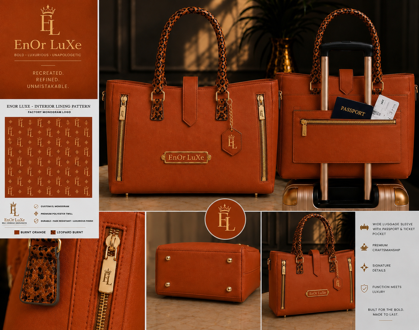 EnOr LuXe

The Sedona XL Travel Tote

Inspired by the rich warmth of the desert. Designed for women who travel boldly.